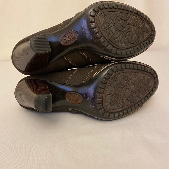 SOFFT Ankle Booties Leather Size 6.5 Brown Heels - Picture 9 of 10
